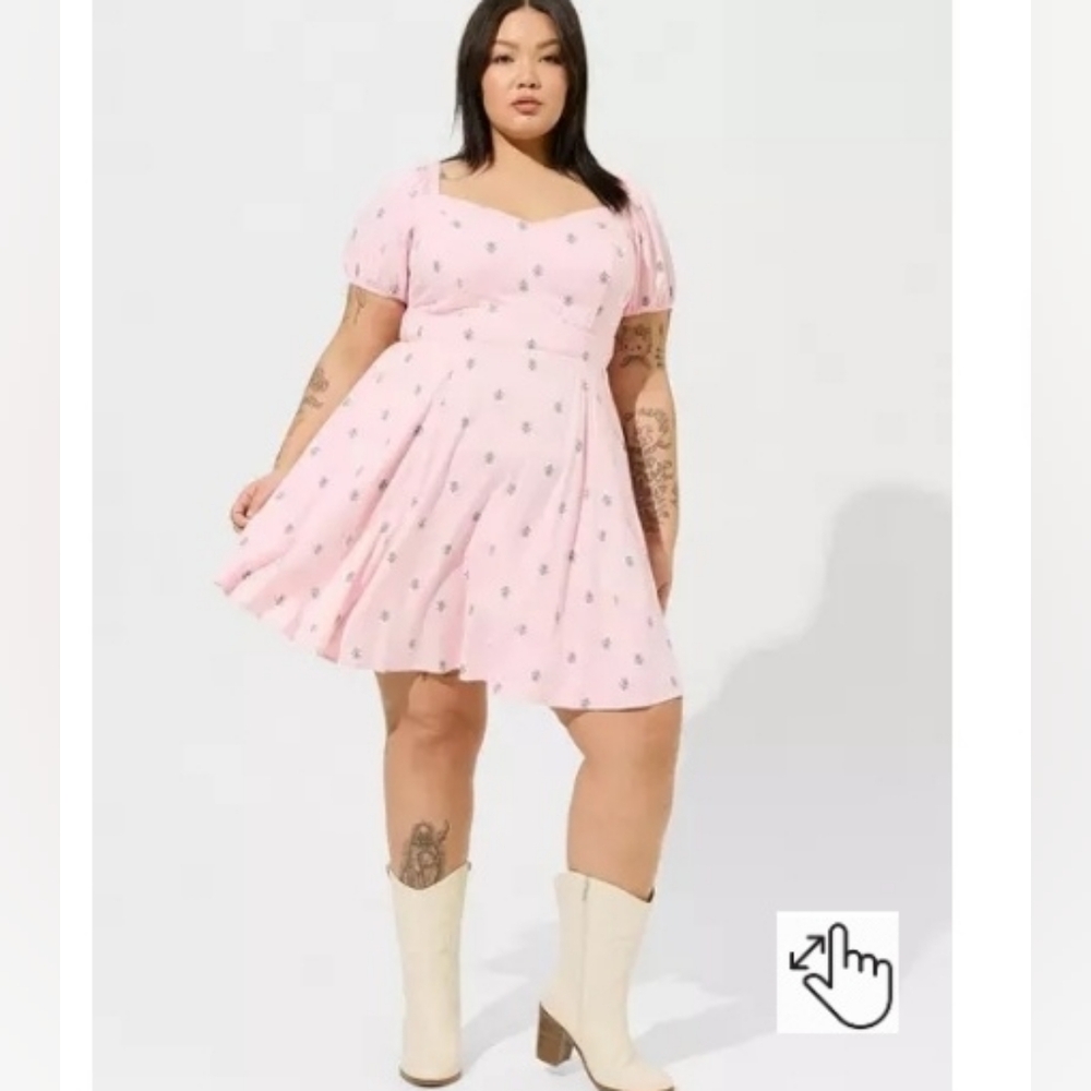 Torrid Sweetheart Challis Mini Skater Dress